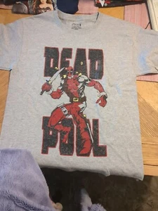 Gray Deadpool T-shirt Kids Size L - Picture 1 of 4