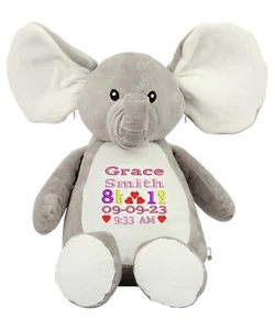 Mumbles Zippie Peluche Elefante Peluche Animal Juguete Personalizado Regalo Nuevo Bebé - Imagen 1 de 4
