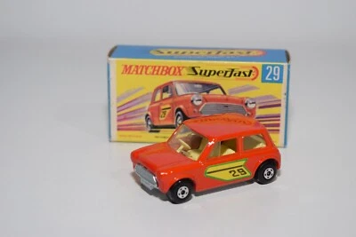 A94 1:64 3 INCH MATCHBOX SUPERFAST 29 RACING MINI RED MIB - Immagine 1 di 4