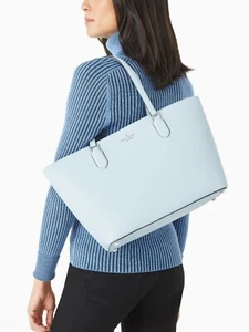 Kate Spade Medium Dally Tote Blue Saffiano Leather WKRU6681 Ocean Fog $299 FS - Picture 1 of 12