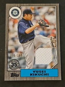 2022 Topps Series 1 1987 Topps Relics Black 75/199 Yusei Kikuchi #87R-YK - Picture 1 of 2