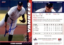 Steven Jackson Signed 2007 Choice Scranton/Wilkes-Barre Yankees #16 Auto