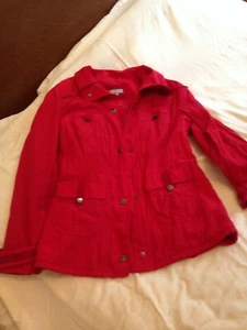 per una red jacket fleece lined size 12 ladies lightweight - Picture 1 of 12