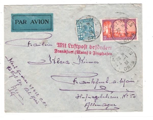 ALGERIA Air Mail Cover Zeppelin? Sidi-Bel-Abbes GERMANY Frankfurt 1934 KZ143 - Picture 1 of 10