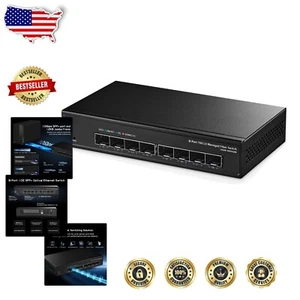 Efficient 8-Port 10G Fiber Switch - Metal Case, Low Latency, Quiet Operation - Picture 1 of 12