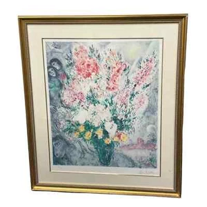 Marc Chagall Bouquet de Fleur Lithograph Signed & Numbered 1734/2000 With COA - Picture 1 of 5