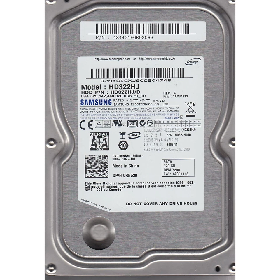 Disco Duro Samsung HD322HJ 3,5" 320GB SATA II 7200RPM - Imagen 1 de 2