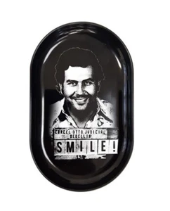 PABLO ESCOBAR "SMILE" Metal Tray - Mini Rack Up Tray - 13cm x 8cm - Picture 1 of 1