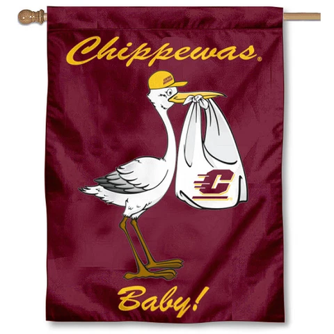 Central Michigan University New Baby Gift Decorative House Flag Cover