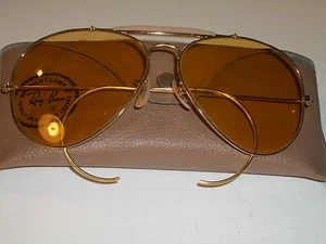 58-14 VINTAGE B&L RAY BAN CHANGEABLES AMBERMATIC OUTDOORMAN PILOTEN SONNENBRILLE - Bild 1 von 11