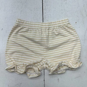 Marie Nicole Clothing White Yellow Striped Ruffle Hem Shorts Girls Size 4 Years - Picture 1 of 6