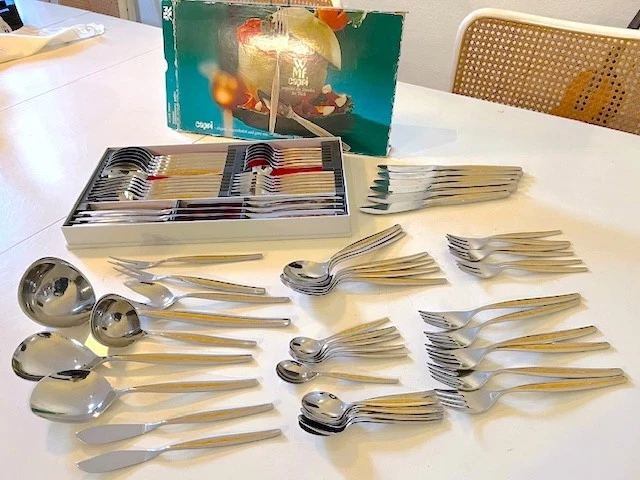 WMF Cromargan Menü-Besteck CAPRI mit Golddekor für 12 Pers mit 75 Teilen - Bild 1 von 1