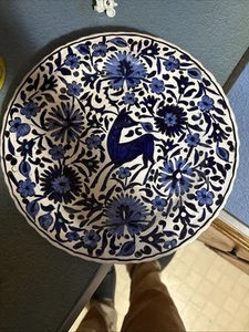 VINTAGE 31cm GREEK IKAROS RHODES POTTERY PORCELAIN PLATE ICARO GREECE CERAMIC - Picture 1 of 3