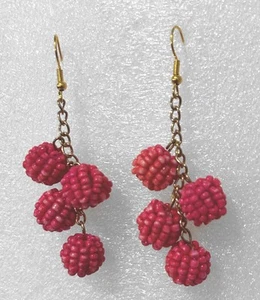 Orecchini pendenti 2,5" di Scrapditty Ditty perline rosa tono oro catena e ganci - Foto 1 di 2