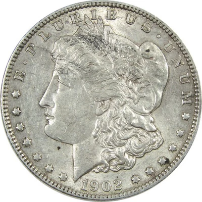 1902 Morgan Dollar AU Details Silver $1 Coin SKU:I14233 - Image 1 of 4