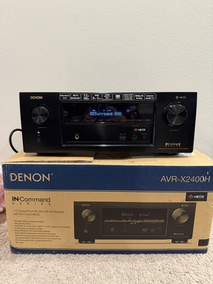 Denon AVR-X2400H 7.2 Channel Integrated Network HEOS AV Receiver No Remote Test - Image 1 of 4