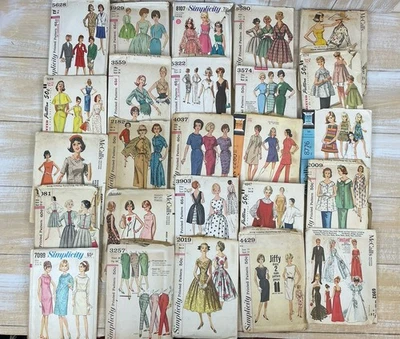 Lot of 25 Vintage 1960s 1970s 1980s Sewing Patterns - Cut Patterns As Is Lot 1 - Image 1 of 4