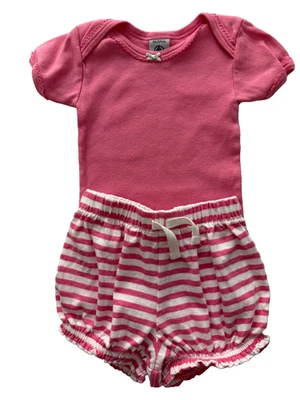Petit Bateau/Primary Bodysuit/Shorts Set, Excellent, 3 to 6 months - Image 1 of 4