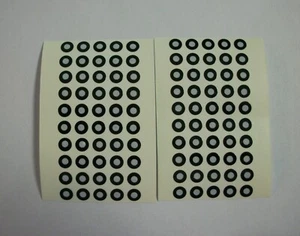 100 * schwarz mit weißen Punkten * STICK ON EYES für SPINNERBAITS & KÖDER 1/4"   - Bild 1 von 1
