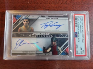 Topps Star Wars Masterwork 2022 Dual Auto 1/5 PSA 8 MWD-GC Ezra Hondo Taylor Jim - Picture 1 of 2