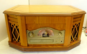 Steepletone 2057 Retro Music System CD Cassette Record Vinyl Player Radio - Picture 1 of 9