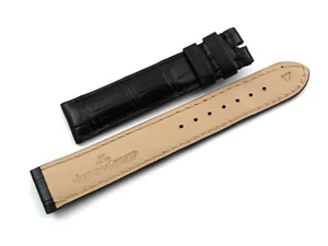 Watch Band Jaeger Le-Coultre Reverso Alligator Veritable Black 17/16mm Hand Made - Foto 1 di 5