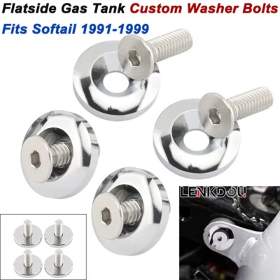 Flatside Gas Tank Bolt Mount For Harley Softail Springer Fat Boy FXST FLST 91-99 - Image 1 of 4