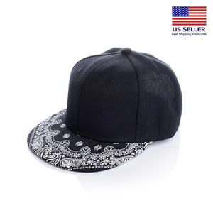 Hip Hop Snapback Hat Black Cap Baseball Adjustable - Picture 1 of 4