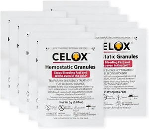CELOX Granular Hemostat Blood-Clotting Crystals, 10 Count-2 DAY SHIPPING - Picture 1 of 3