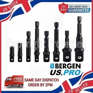 8 STCK POWER SCHLAGBOHRSCHRAUBER STECKSCHLÜSSEL BIT ADAPTER KONVERTER SET VIERKANT DR ANTRIEB SCHRAUBENDREHER - Bild 1 von 4