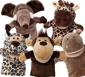 Animal Hand Puppets Set for Kids & Adults -12.5" Premium Quality Soft Plush Toys - Picture 1 of 8