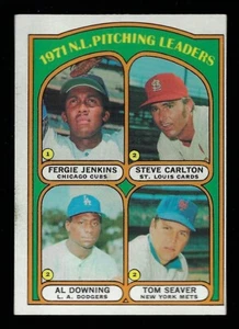 1972 Topps #93 NL 1971 Pitching Leaders - Carlton, Seaver, Downing, Jenkins - Picture 1 of 2