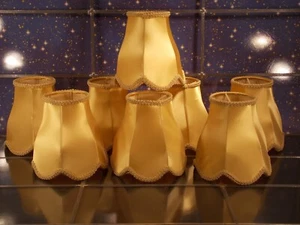 1 antik Aufsteck Lampen schirm klein Stoff Borte gold H13 cm 1 von 7 - Bild 1 von 4