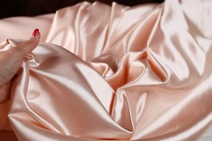 Rose Powder Silky Bridal Satin Fabric by the yard 60" Wide 318 - Picture 1 of 11