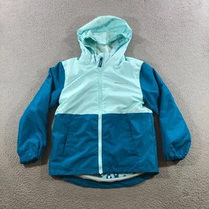 eddie bauer jacket kids S 7/8 blue 2 layers full zip leapard print fleece - Picture 1 of 21
