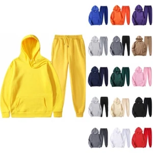 Men Casual 2 Piece Hoodie Long Sleeve Tracksuit Mens Hooded Fall Athletic - Picture 1 of 40