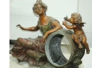 C53i) Aug.Moreau saggio parte superiore ninfa con cupido del XIX secolo Francia - Foto 1 di 9