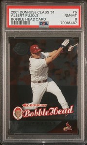 2001 Donruss Class Of ‘01 #5 Albert Pujols Rookie /2000 Bobble Head PSA 8 NM-MT