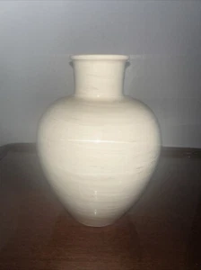 Flavia Montelupo Vase Bitossi MCM Mid Century Modern 8.25" Cream Swirl Pottery - Picture 1 of 4