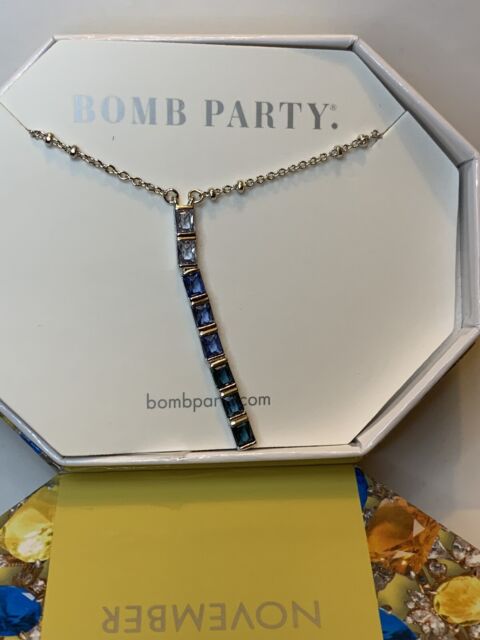 Bomb Party Necklace NWT much Obliged blue stone