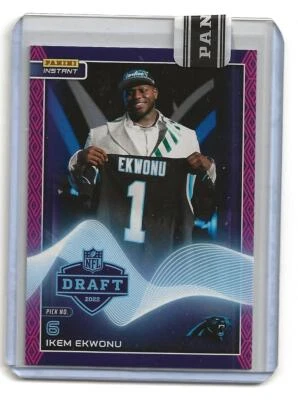 2022 Panini Instant Ickey Ekwonu Draft Night Purple & Pink Rookie Card 20/25 - Image 1 of 2