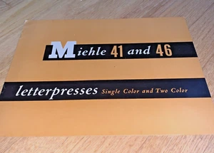1940er MIEHLE 41 UND 46 BUCHSTABENPRESSE Broschüre 2011 Hastings St, Chicago - Bild 1 von 9