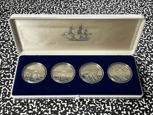 (1984-86) Malta 4x Coin Maritime History Mint Set Lot#B1985 Silver! With Case - Picture 1 of 6