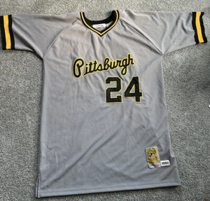 Mitchell & Ness Pittsburgh Pirates #24 Bonds Grey Yellow Size 60 3XL Cooperstown - Picture 1 of 8