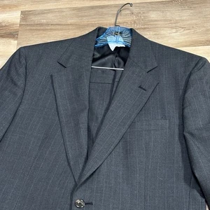 Vintage Brooks Brothers Suit Mens 39R Gray Plaid Worsted Wool USA 2 Button Pleat - Picture 1 of 20