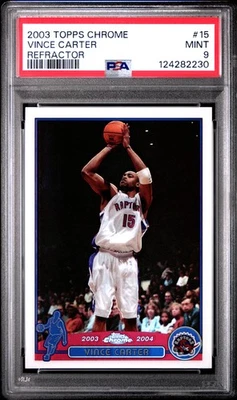 2003-04 Topps cromo #15 Vince Carter refractor PSA 9 como nuevo Foto 1 de 2