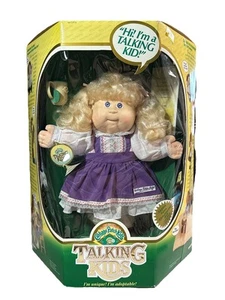 1987 Cabbage Patch Kids sprechende Kinder Puppe blonde blaue Augen NRFB UNGETESTET - Bild 1 von 9