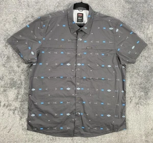 Wrangler Hemd Herren XL grau ATG Regular Fit Kurzarm Knopfleiste Aztekenmuster - Bild 1 von 19