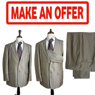 🔥🔥Giorgio Dante Collezione 42L 37x30.5 Beige/Tostado Hombres Chaqueta Pantalones Traje Foto 1 de 4
