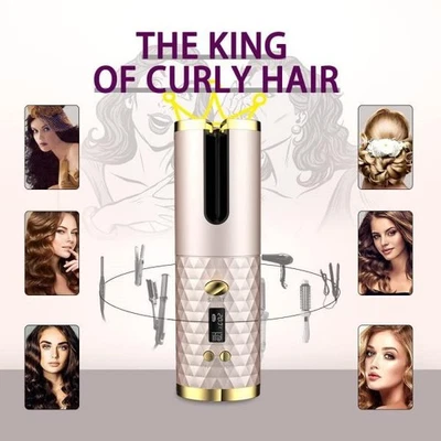 Wireless Automatic Rotating Hair Curler Hair Waver Curling Iron Styling Tool - Image 1 of 4